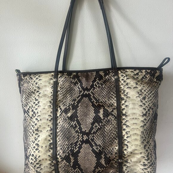 $250 TUMI SNAKE PYTHON PRINT TOTE NYLON LEATHER TRIM BAG - Picture 4 of 7